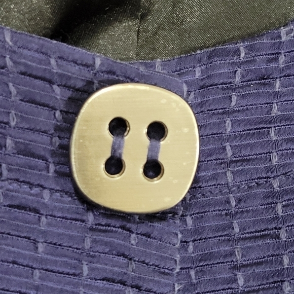 Chico's Textured Button Front 3/4 Sleeve Cropped Mandy Jacket Blue size Small - Picture 7 of 10